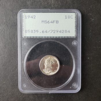 1942 10c Winged Liberty Silver Dime PCGS MS64 FB