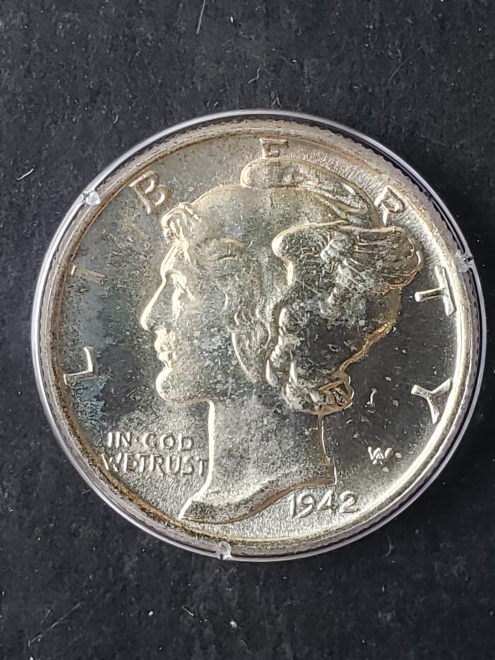 1942 10c Winged Liberty Silver Dime PCGS MS64 FB - Image 2
