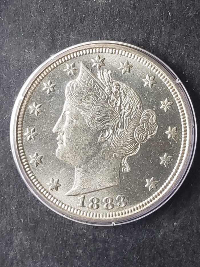 1883 5c Liberty Head V Nickel No CENTS PCGS MS64 - Image 2