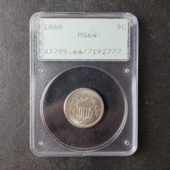 1868 5c Shield Nickel PCGS MS64