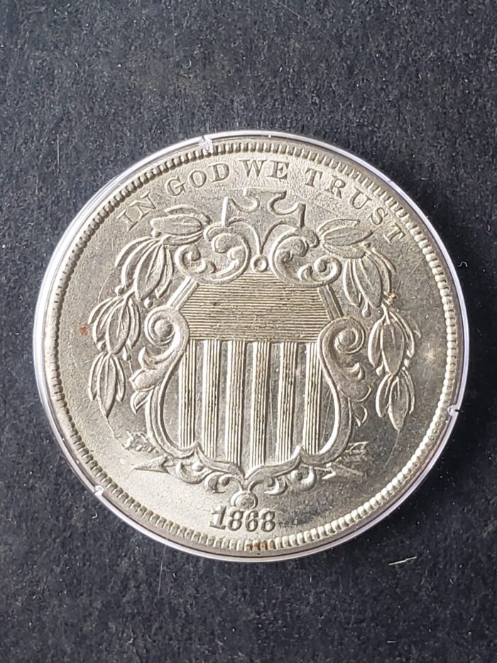 1868 5c Shield Nickel PCGS MS64 - Image 2
