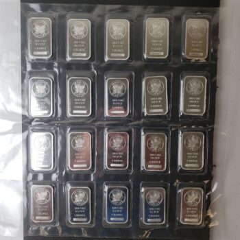 Sheet of 20 Sunshine Minting 1oz Silver Bars