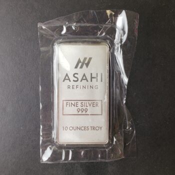 Asahi 10oz Silver Bar in Plastic 50c over Spot