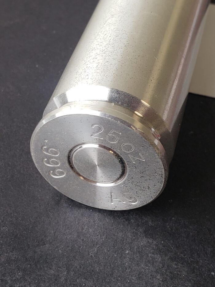 25oz Silver Piece Shaped as a Large Bullet - Image 2