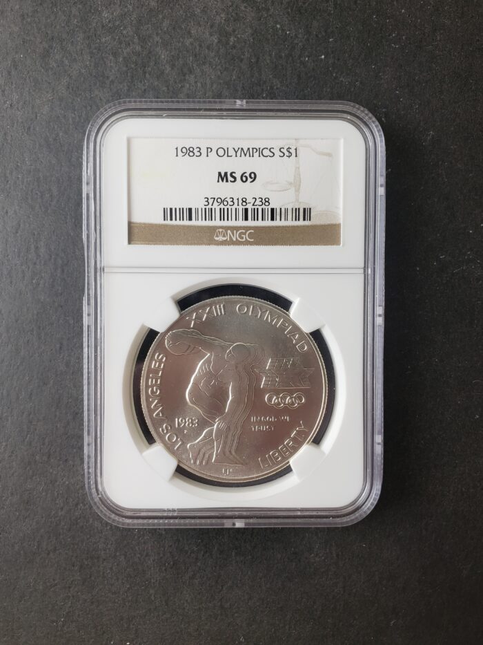 1983 P $1 United States Olympics Silver Dollar NGC MS69