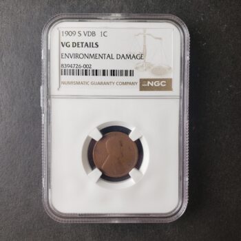 1909 S V.D.B. 1c Lincoln Wheat Cent NGC VG Details Environmental Damage