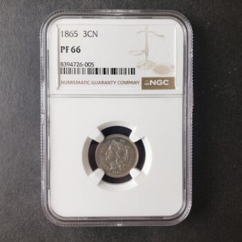 1865 Proof 3c Nickel Three-Cent Piece NGC PF66