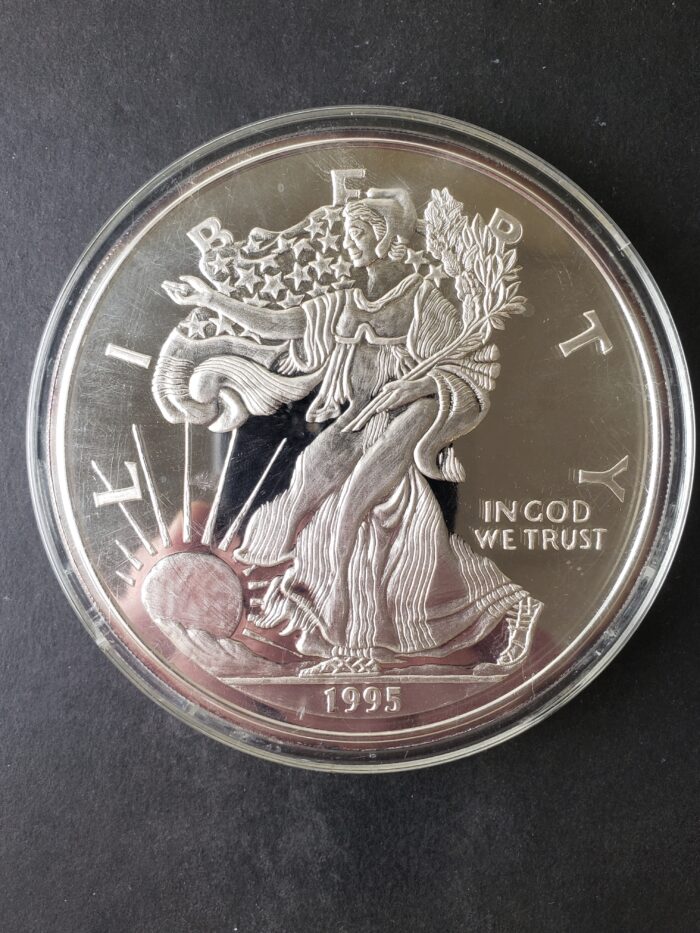 1995 Proof 16oz Silver Walker Round in a Capsule at Spot Price