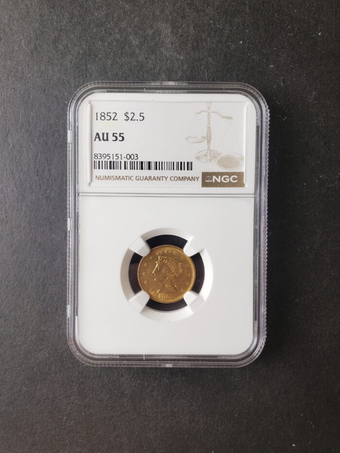 1852 $2.50 Liberty Head Gold Quarter Eagle NGC AU55