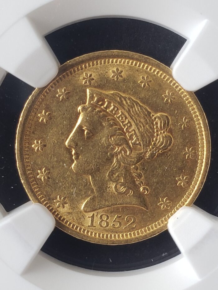 1852 $2.50 Liberty Head Gold Quarter Eagle NGC AU55 - Image 2