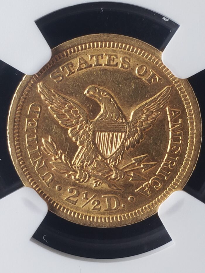 1852 $2.50 Liberty Head Gold Quarter Eagle NGC AU55 - Image 3