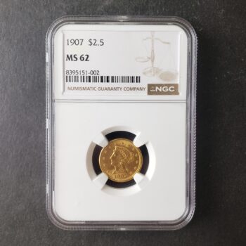 1907 $2.50 Liberty Head Gold Quarter Eagle NGC MS62