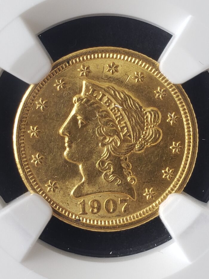 1907 $2.50 Liberty Head Gold Quarter Eagle NGC MS62 - Image 2