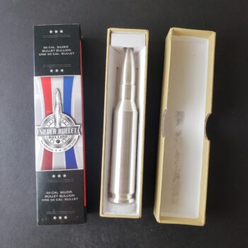 Silver Bullet Bullion 10oz Silver 50 Cal Bullet Piece