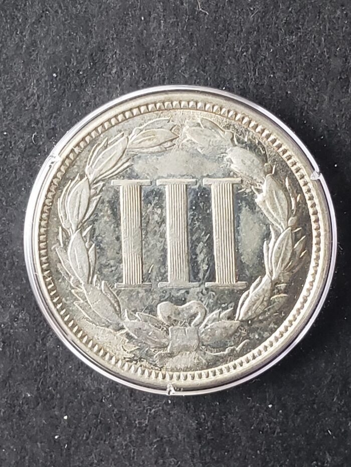 1870 3c Three-Cent Nickel Piece PCGS MS64 - Image 3