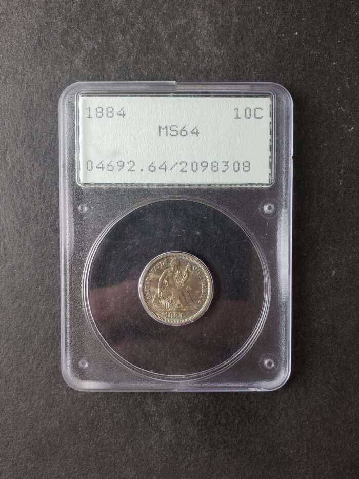 1884 10c Seated Liberty Silver Dime PCGS MS64 - Image 4