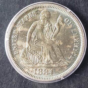 1884 10c Seated Liberty Silver Dime PCGS MS64