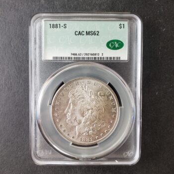 1881 S $1 Morgan Silver Dollar CAC MS62