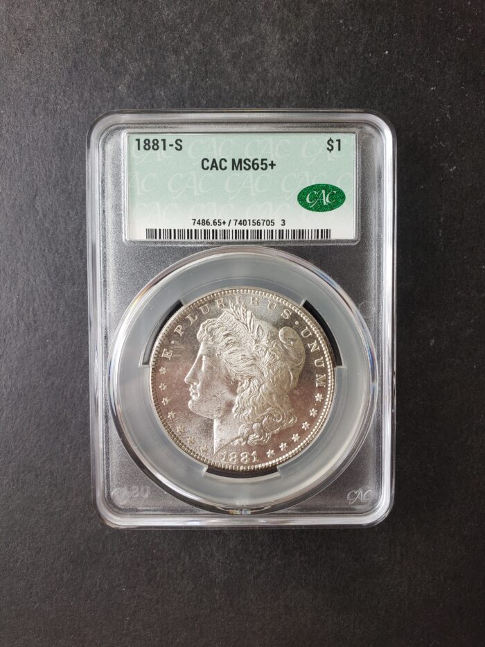 1881 S $1 Morgan Silver Dollar CAC MS65+