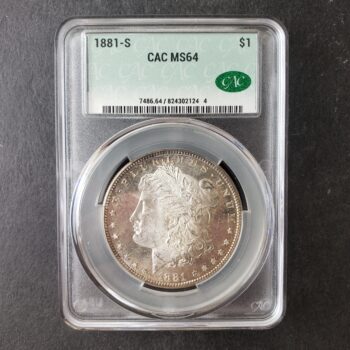 1881 S $1 Morgan Silver Dollar CAC MS64
