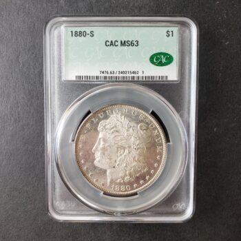 1880 S $1 Morgan Silver Dollar CAC MS63