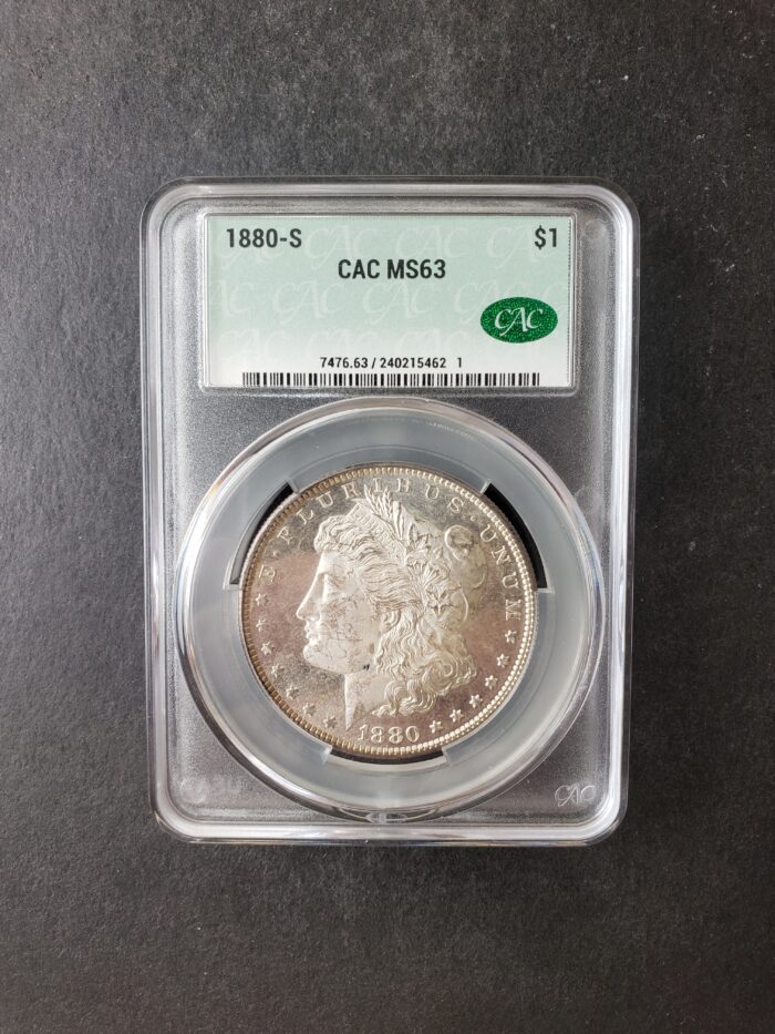 1880 S $1 Morgan Silver Dollar CAC MS63
