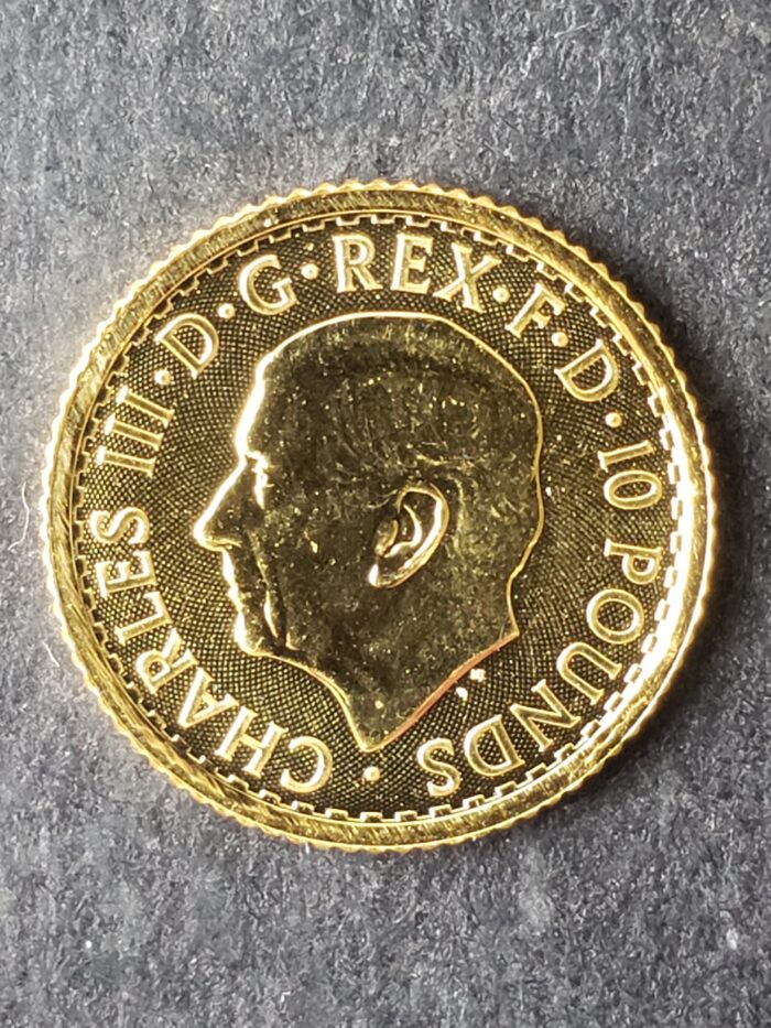 2023 Great Britain 10 Pounds 1/10oz Gold Britannia - Image 2