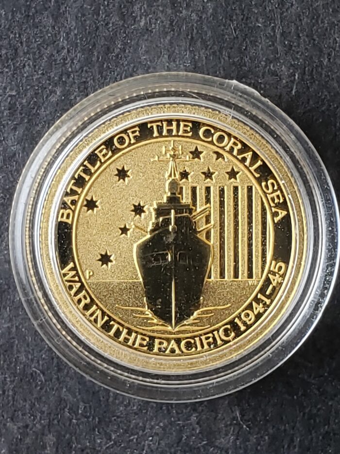 2014 P Australia $15 1/10oz Gold War in The Pacific Coin in Capsule