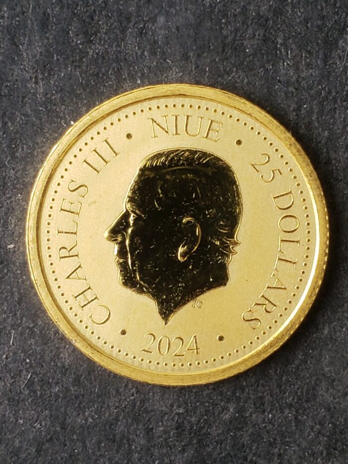 2024 Niue $25 1/10oz Gold Phoenix Coin - Image 2