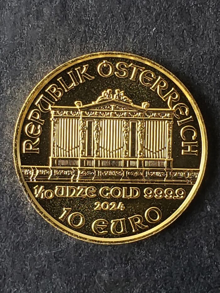 2024 Austria 10 Euro 1/10oz Gold Vienna Philharmonic Coin - Image 2