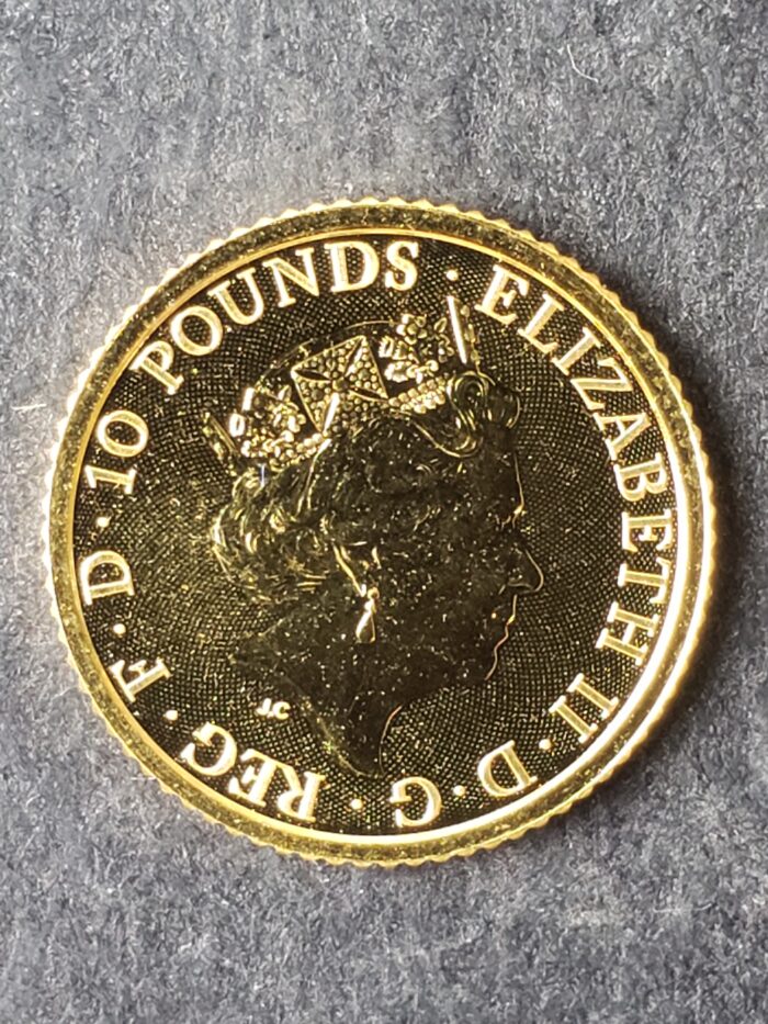 2022 Great Britain 10 Pound 1/10oz Gold The Gold Standard Coin - Image 2