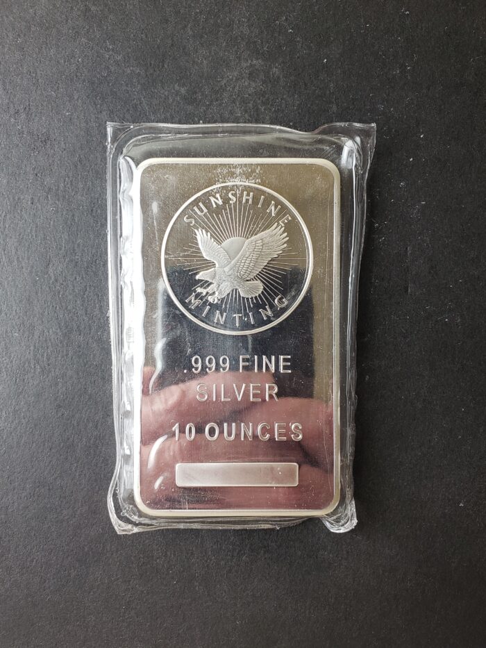 Sunshine Minting 10oz Silver Eagle Bar in Plastic