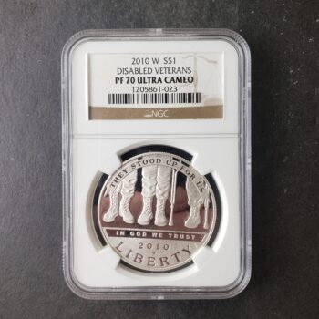2010 W Proof $1 Disabled Veterans Silver Dollar NGC PF70 Ultra Cameo