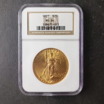 1927 $20 St. Gaudens Gold Double Eagle NGC MS64