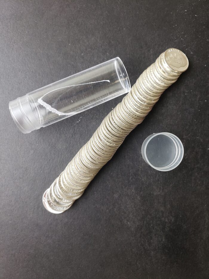 Tube of 50 1960 D 10c Roosevelt Silver Dimes