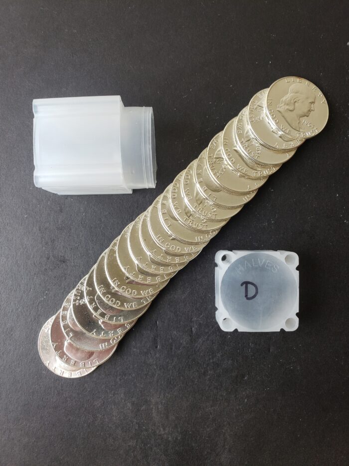 Tube of 20 1963 D 50c Franklin Silver Half Dollars
