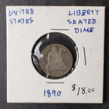 1890 10c Seated Liberty Silver Dime