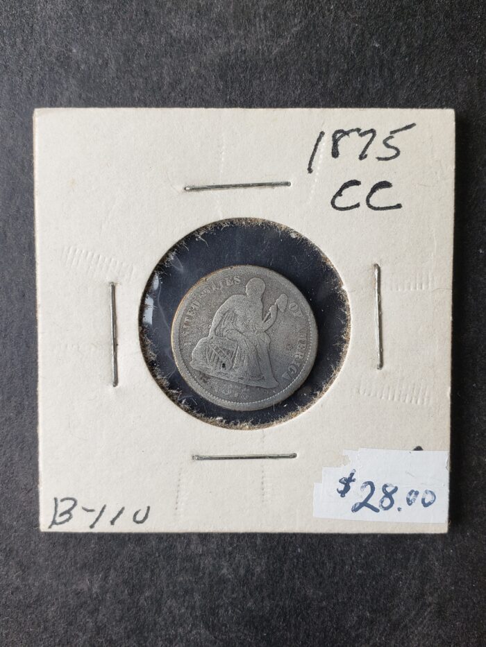 1875 CC 10c Seated Liberty Silver Dime