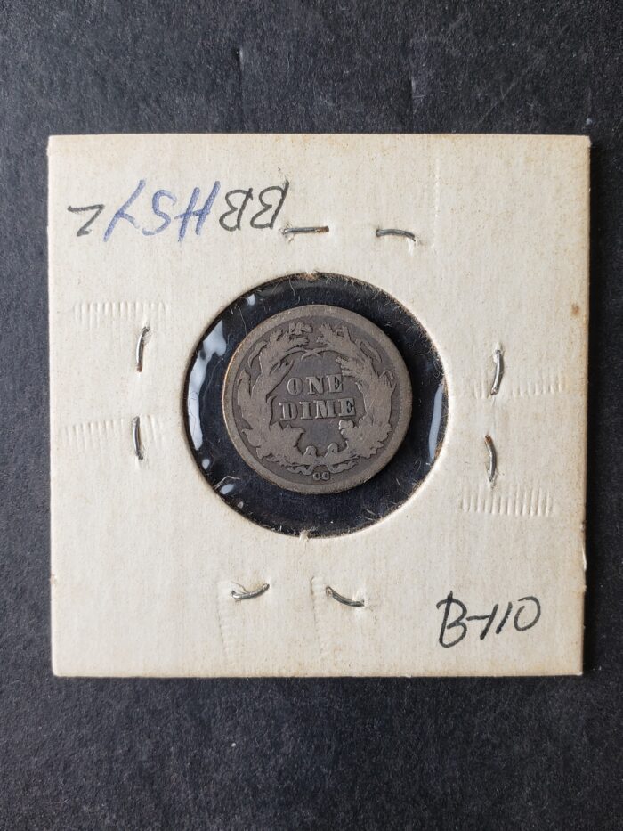 1876 CC 10c Seated Liberty Silver Dime - Image 2