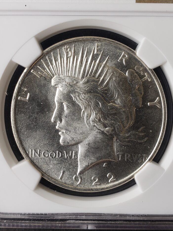 1922 $1 Peace Silver Dollar NGC MS66 - Image 2